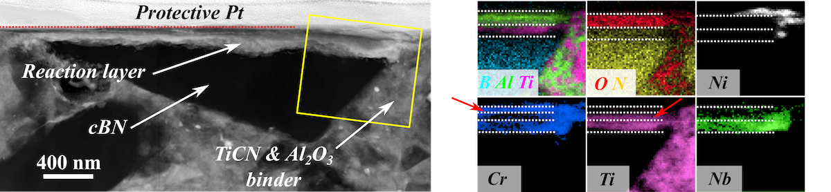 Microscopy image of in-process reaction layer. photo.