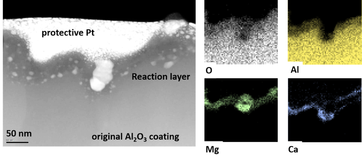 SEM of Al2O3 coating. photo.