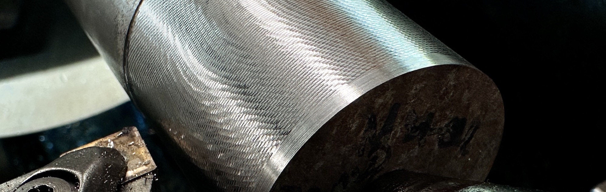 Surface, which is machined with vibrations. photo.